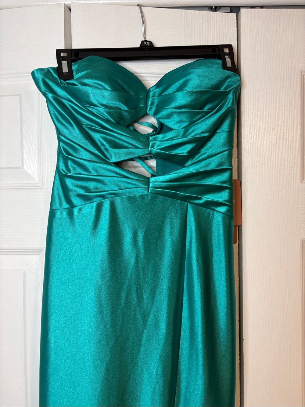 Strapless High-Low Formal Dress in Teal